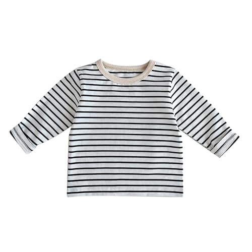 Baby Toddler Striped Base Shirt Cotton Long Sleeve Crewneck Tops Pullover Slim Stretchy Blouse Daily (B #1, 6-12 Months)
