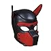 LEWECEEO Neoprene Puppy Hood Camo Full Face Mask Cosplay Costume Dog Head Masks (Red)