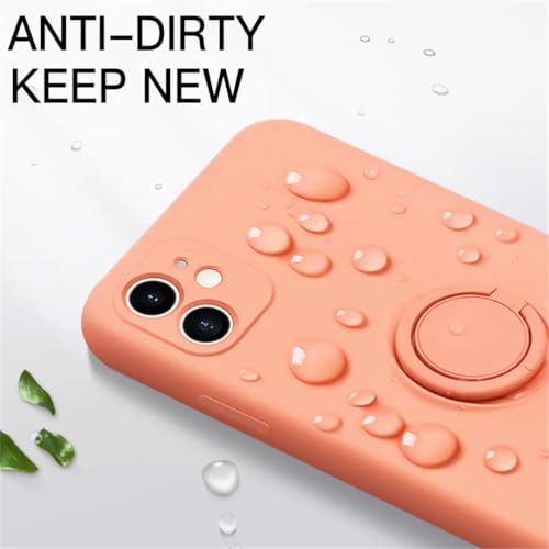 Coque silicone liquide iPhone 11 orange protégeant l'appareil avec anneau stable
