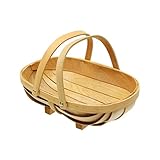 XIAOHUANG HUANGSHI Wooden Garden Fruit Vegetable Basket TRUGS: Sussex Trug Home Garden Decor Basket Holder (Size : M)