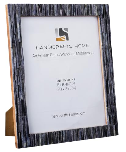 Handicrafts Home Handmade Bone Inlay Black Picture Frame Modern Decor, 8x10