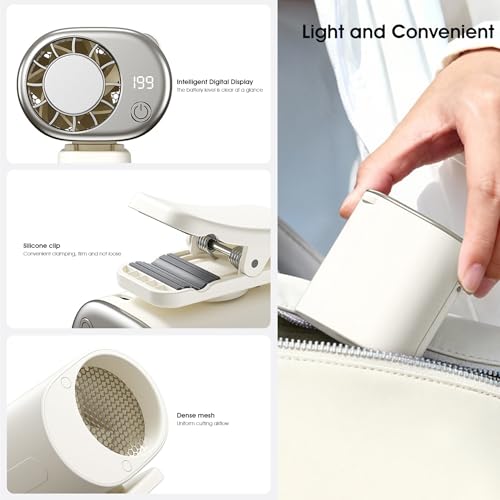 Miniventilador portátil con clip semiconductor personal de montaje múltiple y rotación ajustable 4