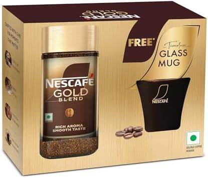 Nescafe Gold Blend Instant Coffee Powder - Glass Jar (Limited Edition Pack) Jar, 100g With Free Glass Mug
