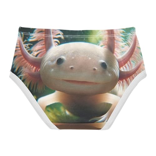 Cotton Toddler Underwear Custom Cute Axolotl Fish Funny Little Girl Panties Artistic Kids Undies Briefs 2t2