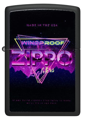 Image of Zippo Sign Design Black Matte, Pocket Windproof Fuel Refillable Lighter, BIS Certified