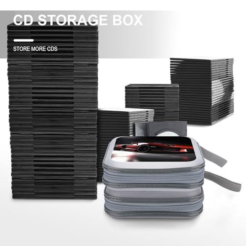 Housse CD fermeture éclair antichoc classeur 40 compartiments plastique moderne - 5