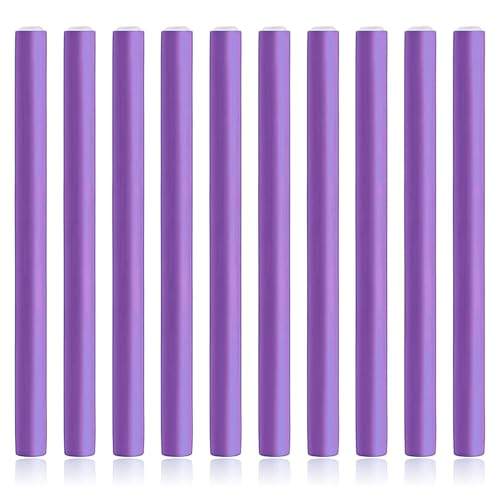 10 Pack Flexi Rods for Heatless Curls 2cm Large Diameter Bendy Foam Hair Rollers Soft Twist-Flex Curling Rods for Loose Waves & Long Hair Heatless Overnight Curlers (Purple)