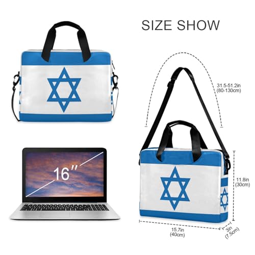 Maletín portátil para laptop 15.6 pulgadas con bandera de Israel miniatura 5