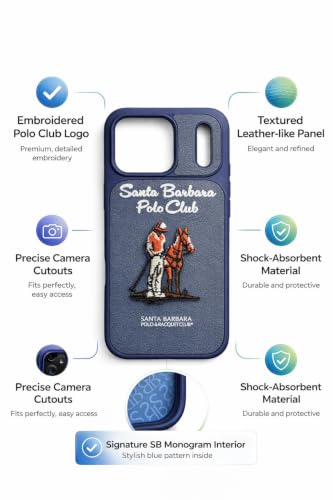 Image of Polo Club Phone Cover for iPhone 17 Pro Premium Blue Case | Soft Flexible Back Cover | Slim Protective Case
