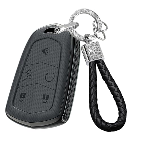 Coque de clé pour Cadillac SRX CTS, idéal pour rénover votre télécommande 5 boutons noire