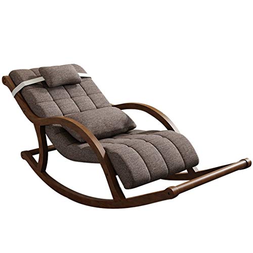 Comfortable Relax Rocking Chair Floor Lounge Sofa Chair Recliner Chair Chaise Ergonomic Accent Lounge Chair Leisure Sofa Chair Lazy Chair with Thick Padded Back Rocker Lounge Reclining Patio Chair