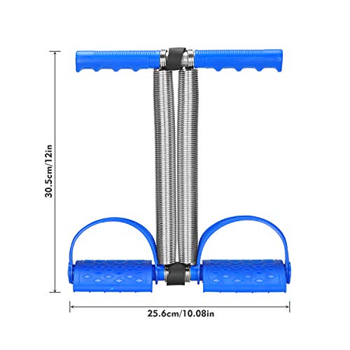 COVVY Elastic Sit Up Equipment, Pull Rope Dual Spring Tension Foot Pedal Sit Up Equipment for Abdominal, Leg Exerciser Tummy Trimmer Sport Fitness Slimming Training Bodybuilding at Home Gym - Blue