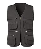 KTWOLEN Men's Outdoor Travel Photo Vest Multi Pockets Cotton Vest Sleeveless Jacket Fishing Utility
