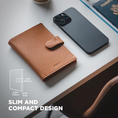 VULKIT Leather Passport Travel Wallet for 2