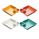 Utilisation polyvalente : idéal pour servir des boulettes, des sushis, des chips et des trempettes, ce qui en fait un ajout polyvalent à votre cuisine, assiette à boulettes avec plat à sauce, assiettes à dessert