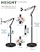 Awlbstruse Tablet Floor Stand, Overhead Bed Phone Stand with 8.8 lb Super Stable Base & Angle/Height Adjustable, Compatible with 4.5''-13'' iPhone, iPad Pro 12.9, Galaxy Tab, Kindle, Phones