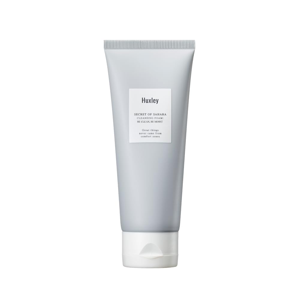 Huxley Secret of Sahara Cleansing Foam: Be Clean, Be Moist | Cleansing Gentle | Korean Skin Care | Daily Cleanser with Gentle Foam | (5.29 Fl Oz)