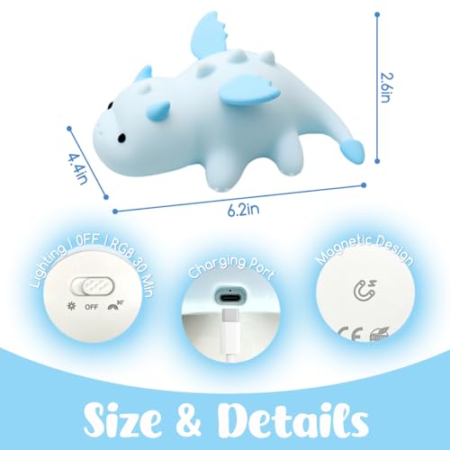 Image of LEDHOLYT Sweet Deer Kids Night Light - Silicone Nursery Lamp for Baby and Toddler, Animal Lamp for Boys and Girls, Squishy Bedroom Light, Cute Illumination for Kids Room