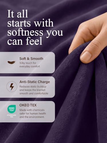Image of Utopia Bedding Ultra Soft Fleece Bed Blanket Full Size Purple (90x84 Inch)