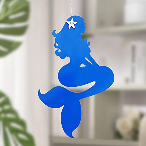 Arte de parede de sereia, ferro de sereia, lagosta, oceano, decoração ao ar livre, escultura clássic