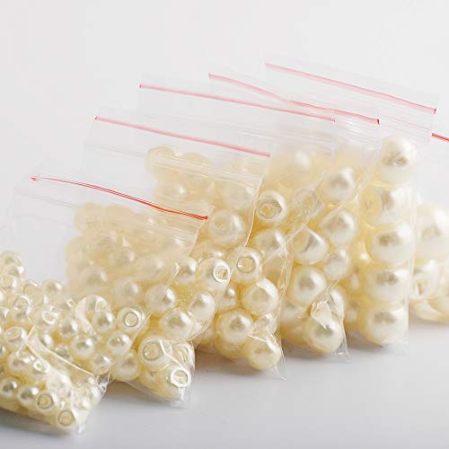250Pcs 6 Size Sewing Buttons Side Hole Round Plastic Pearl Buttons 6Mm 8Mm 9Mm 10Mm 12Mm 14Mm White/Ivory Color Sewing Supplies Accessories (Ivory) #TOP2