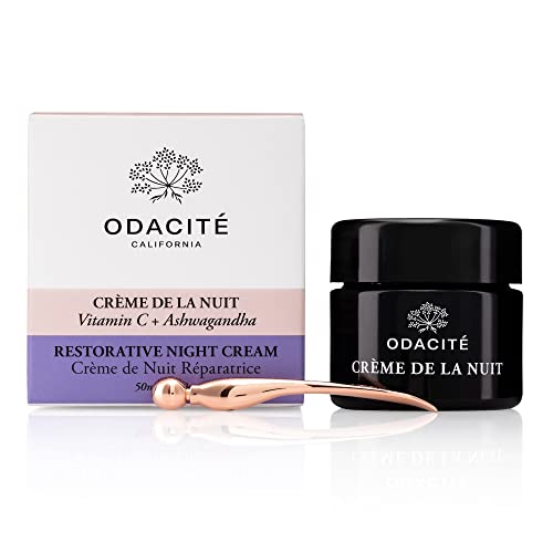 Odacité Night Cream With Vitamin C & Ashwagandha - Creme De La Nuit Glow Recipe - Anti Aging Facial Moisturizer For Dry Skin, Wrinkles, Fine Lines, Dullness & Hydration - Non-Gmo, 1.69 Fl. Oz #TOP21