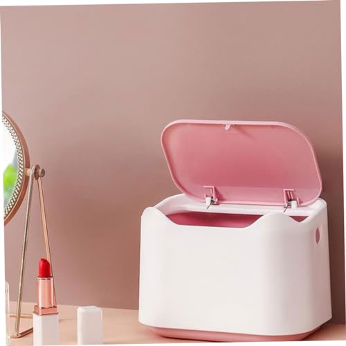 Mini caneca de basura rectangular de plástico con tapa pequeña miniatura 4