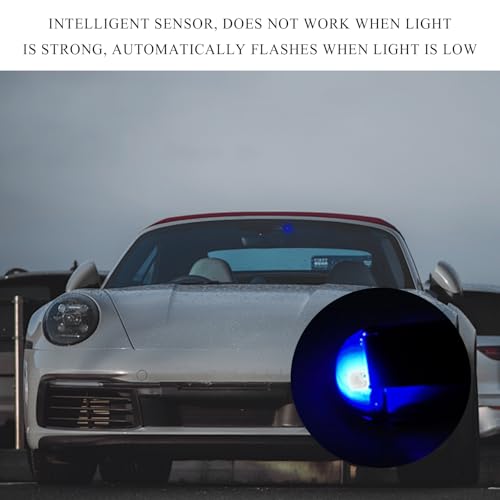Image of Wevdn Car Solar Power Simulated Dummy Alarm, Anti-Theft Solar LED Warning Light with USB Charger Port, Vehicle Simulated Flashing Security Fake Lamp Alarm Device, Car Accessories (Blue)