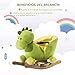 HOMCOM Caballito Balancin Dinosaurio de Peluche con Cinturon Niños +18 Meses Mecedora