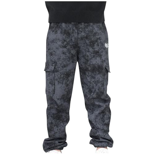 Boys Cargo Pants Casual Elastic Waist Pull On Camo Trouser with Multi Pocket Comfy Trendy School Pants for Boys 8-13Y
