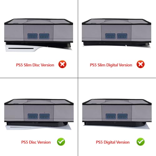 Image of PlayVital Nylon Horizontal Dust Cover for ps5, Soft Neat Lining Dust Guard, Anti Scratch Waterproof Cover Sleeve for ps5 Console Digital Edition & Disc Edition - Retro 32 Bit Style
