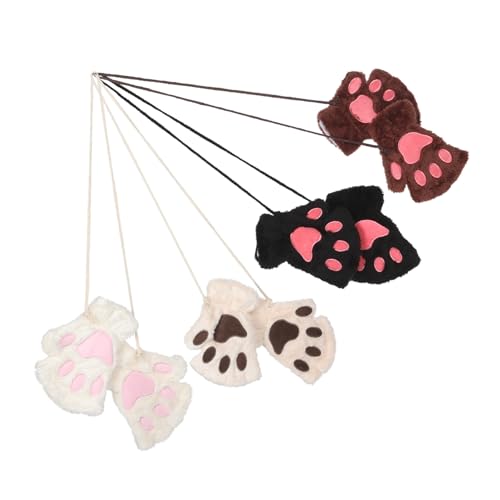 Guantes garra de gato mitones sin dedos para mujer invierno 4 pares