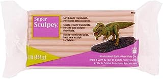 JustArtsCrafts Fresh Super Sculpey Oven Bake Polymer Clay - 1 lb/454 g, Beige Single