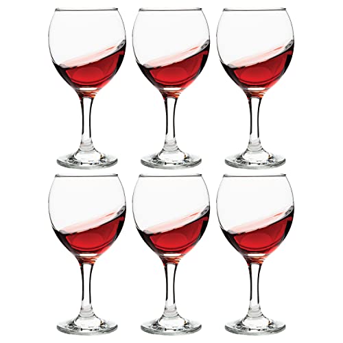 Vikko Small Wine Glasses, 8.75 Ounce Wine Glass, Set Of 6 Stemmed Wine Glasses For Red And White Wine, Thick And Durable Wine Glasses, Clear Glasses For Wine #TOP14