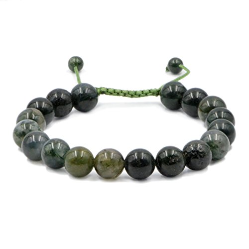 Image of AD Beads Natural 10mm Gemstone Bracelets Healing Power Crystal Macrame Adjustable 7-9 Inch
