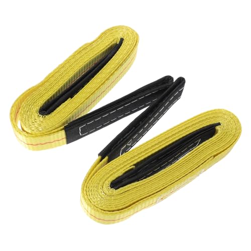 Sangle de levage en polyester jaune lot de 2 sangles plates détachables pour le déménagement