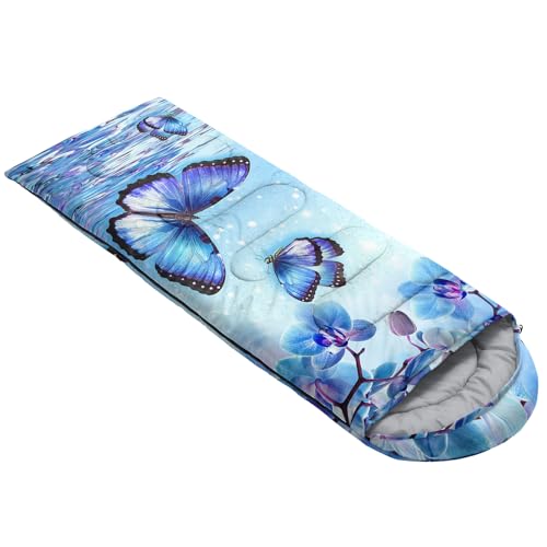 Image of QOOMO Axolotl Cute Camping Sleeping Bags,3 Season Warm & Cool Weather,Lightweight,Waterproof Sleeping Bags for Adults & Kids,Traveling,and Outdoors