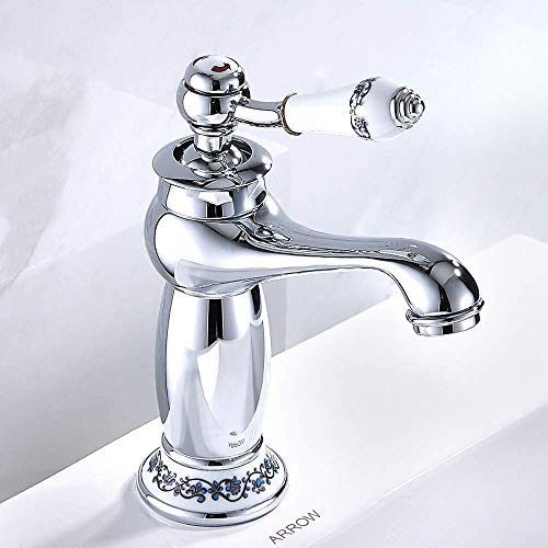 Mitigeur de lavabo monotrou chromé classique à commande d'eau mitigée - 3