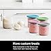 Ninja Creami Pints 4 Pack, Compatible with NC299AMZ & NC300s Series Creami Ice Cream Makers, Genuine Ninja Pint, BPA-Free & Dishwasher Safe, Color Lids, Clear/Grey/Lime/Pink/Aqua, XSKPLD4BCD​