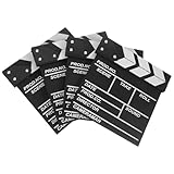 BESPORTBLE Lot de 4 Claps de Cinéma en Bois Naturel 20X20 CM Accessoires Photo Réutilisables Tableau de Scène pour Tournage Vidéo et Production Cinématographique