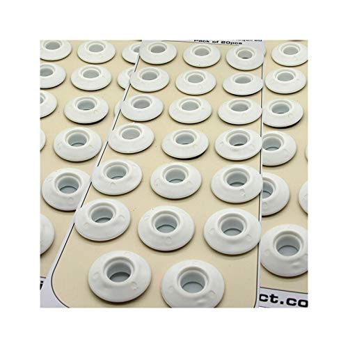 Lot De 60 œillets En Plastique Blanc 12 Mm - Pour Renforcer Bâches, Feuilles De Sol Et Toiles