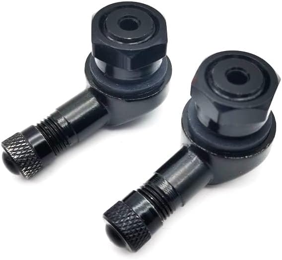 2PCS 11.3mm Motorcycle Wheel Tire Valve Stems Black CNC Aluminum 90 Degree