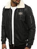 OZONEE Herren Lederjacke Kunstlederjacke Kunstleder Farbvarianten Jacke Bikerjacke Herrenjacke Übergangsjacke Leder Echtlederjacke Echtleder Wildleder Biker 777/9383K SCHWARZ L