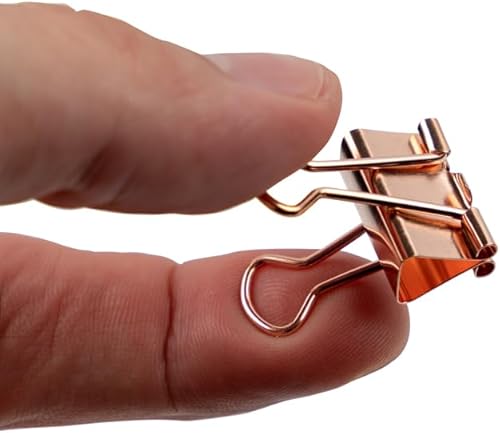 Miniatura 5 de JAM PAPER Clips coloridos para carpeta, pequeños, 34 pulgadas (0.748 in), color oro rosa, paquete de 25 unidades