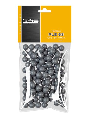 T4E Paintball Kugeln PLB 68, Munition Kaliber 0.68, 100 Stück, Polyballs, grau