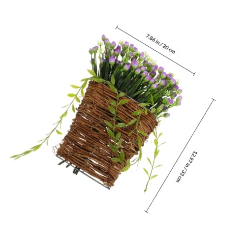 Cesta colgante resistente a deformaciones con flores de seda artificiales 3