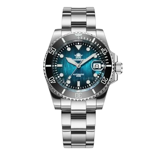 ADDIESDIVE Relógios de mergulho automáticos para homens, cristal de safira, 200 m, à prova d'água, 41 mm, mostrador 3D, bisel de cerâmica, aço inoxidável, Aço azul-petróleo AD2078