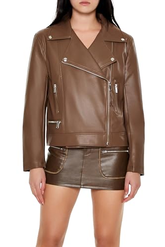 Forever 21 Women's Faux Leather Zip-up Moto Jacket