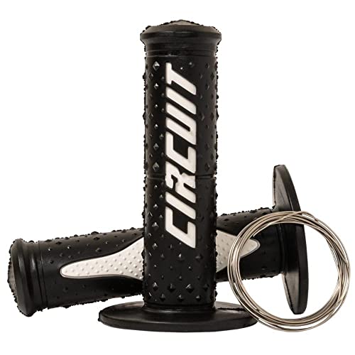 Circuit Equipment Puños Electra Para Moto Off-Road: Alta Adherencia, Doble Densidad Y Diseño Random Diamonds (Negro/Gris, Negro/Amarillo, Negro/Rosa, Negro/Azul)