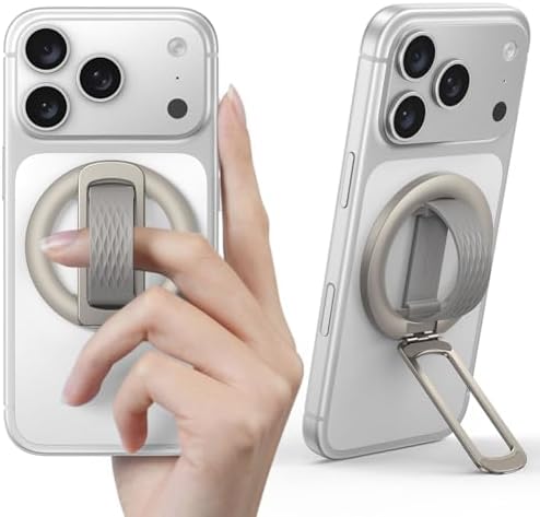 Lamicall Handy Fingerhalterung für MagSafe Ring, Tragbarer Handy Ständer | [Weicher Silikongriff] 2-IN-1 Magnetische Handy Ring Halterung für iPhone 18 17 Duo, Smartphone Griff Hal